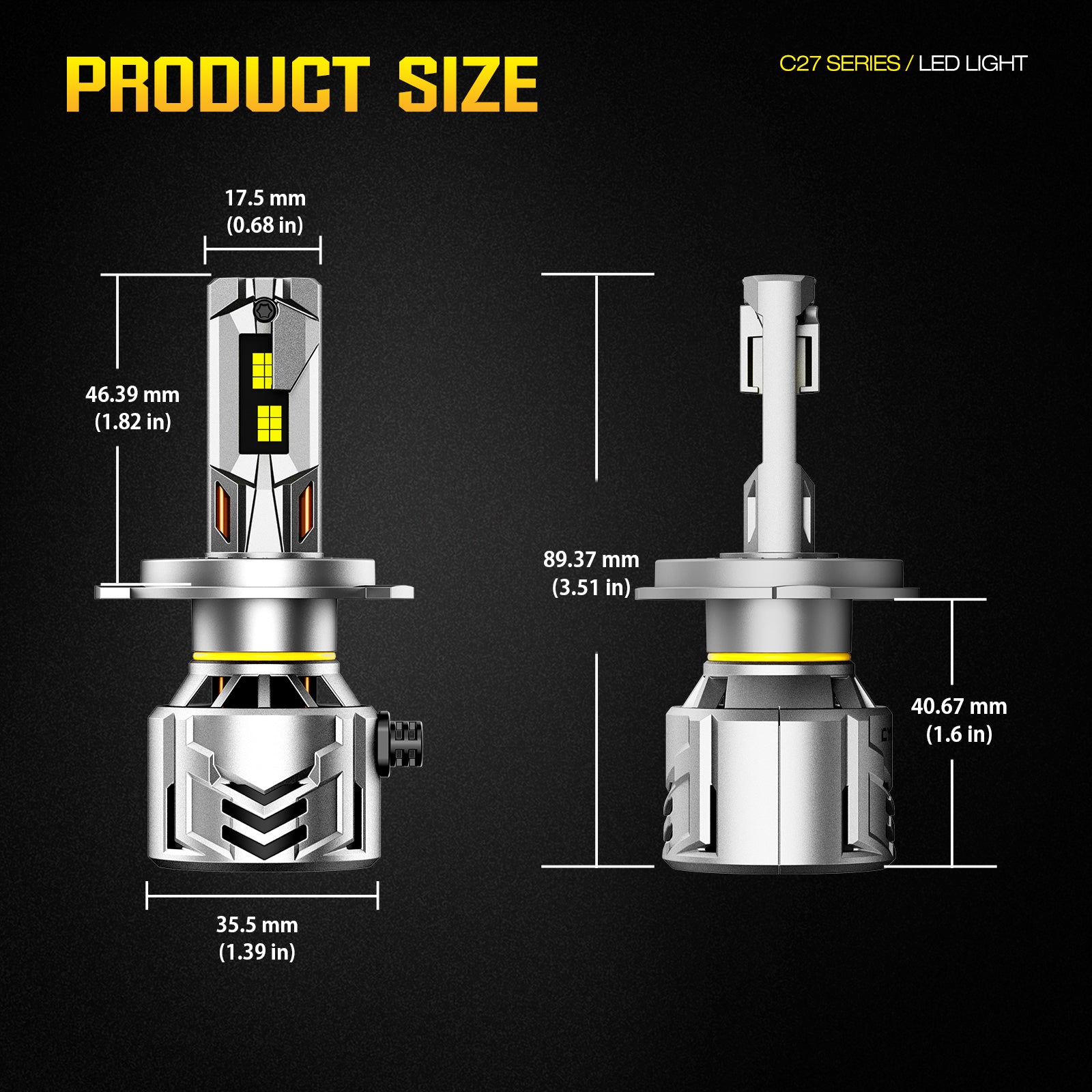 NOEIFEVO H4 LED světlomet, 60 000 lumenů, 240W, 6500K bílá, IP68 vodotěsný, životnost 100 000 hodin, potkávací a dálkové světlo.