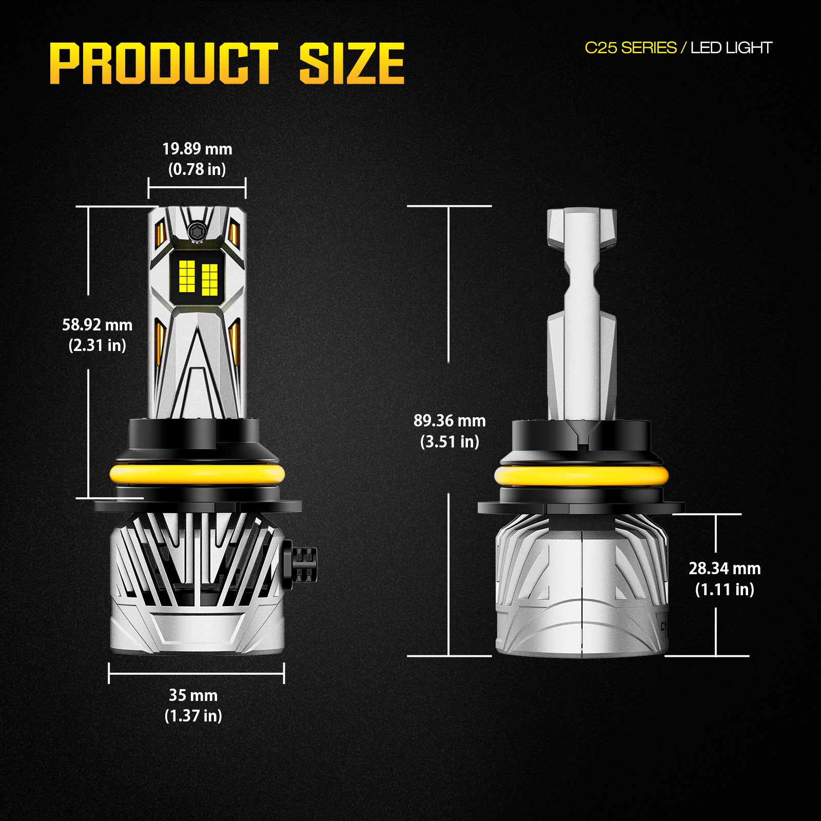 NOEIFEVO 9004 Auto Koplamp, 30.000 Lumen, 130W, 6500K Wit, IP68 Waterdicht, 100.000 Uur Levensduur, Dim- en Fernlicht