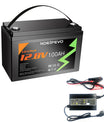 NOEIFEVO 12.8V 100Ah LiFePO4 Batería de Litio, 1280Wh Batería de Litio con 100A BMS, 4000+ ciclos de carga, con cargador de 14.6V 20A, perfecta como fuente de energía para autocaravana, barco.