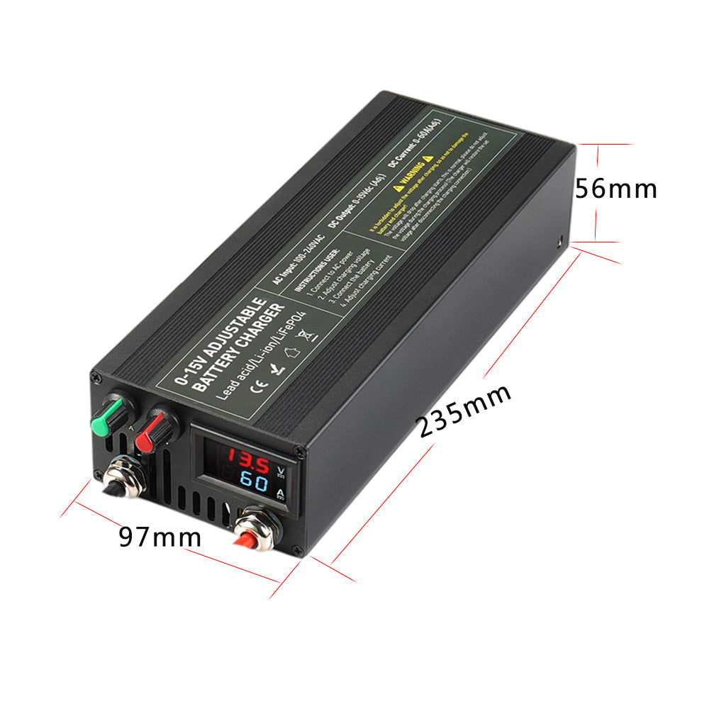 NOEIFEVO Einstellbarer Spannungs und Strombereich 0-15V 1-60A /85A Batterieladegerät , Kompatibel mit 3.7V 6V 12V Lithium, LiFePO4 und Blei-Säure-Batterien