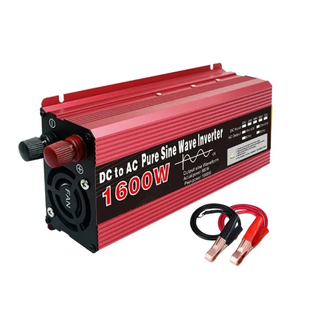 Inverter 12V till 220V, 1000W till 3000W DC-AC-växelriktare med EU-kontakter för bilar, lastbilar, camping och hushållsapparater