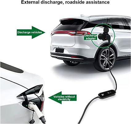 Noeifevo Elektrofahrzeug-Entladeadapter 16A Typ 2 Buchse auf Schukosteckdose，Fahrzeug zu Last (V2L) Adapter