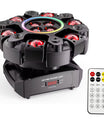 150W 6-armet RGBW Beam moving head med halo-effekt, scenelys, DMX512, seksstråle-stroboskop-effekt, velegnet til DJ-fester, fødselsdage, professionel scenebelysning, bar- og KTV-belysning