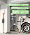 Typ 2 Mobile EV laddningskabel med Schuko-adapter, 11KW 16A 3 fas laddningsstation för elektriska fordon