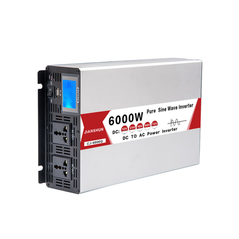 12V 24V 48V 60V 72V 96V till 220V ren sinusvågsomvandlare, 4000W 8000W solomvandlare med USB-displayomvandlare