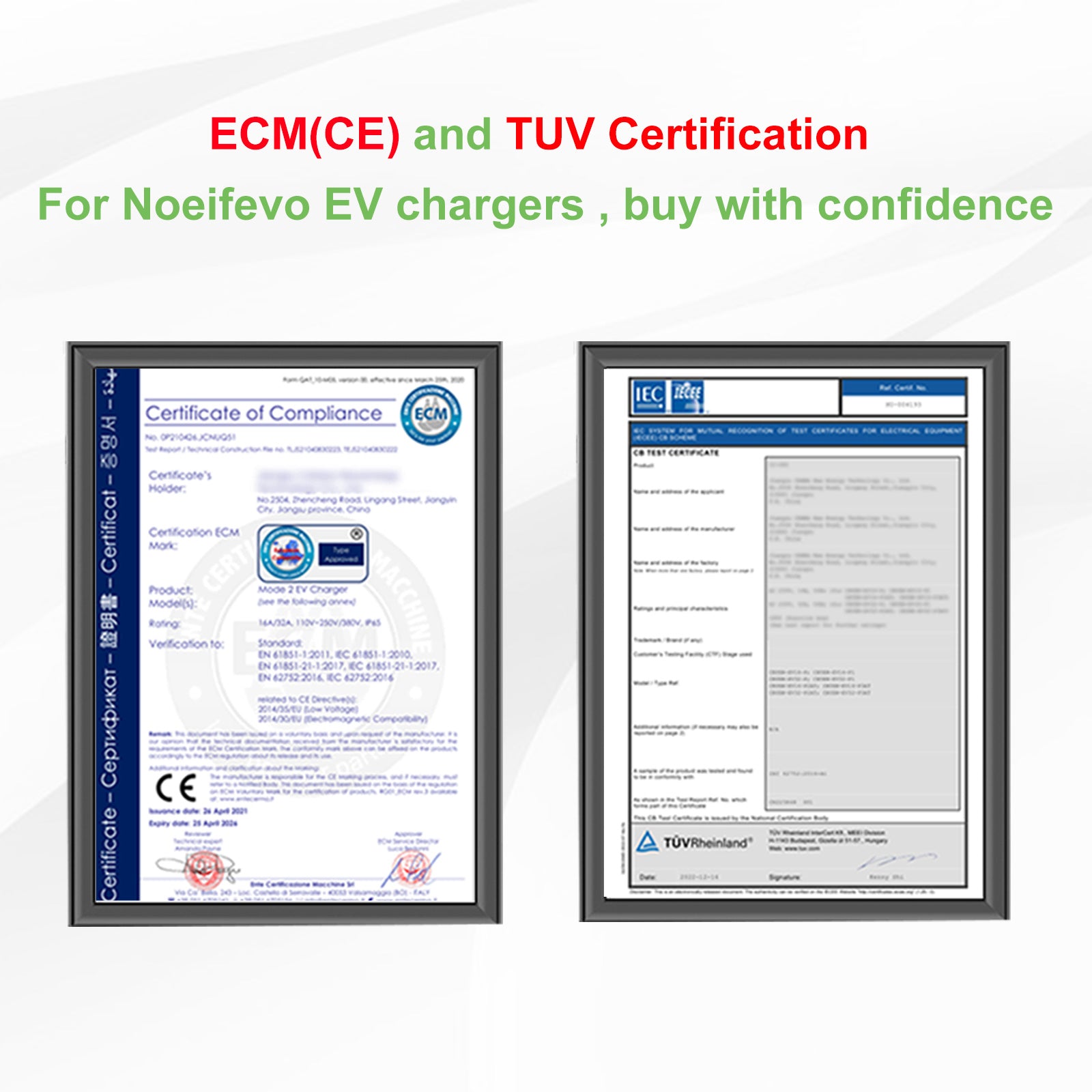 Noeifevo Type2 EV Ladestation Kit, 16A 3 Phase Elektrofahrzeug Ladegerät, CEE 16A Mobile EVSE Wallbox mit 5Meters Kabel