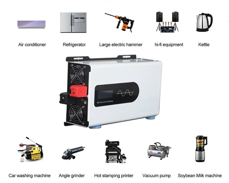 Invertor 60V na 230V, čistá sinusovka, 3000W, 4000W, 5000W, přenosný DC-AC měnič napětí, solární invertor do auta