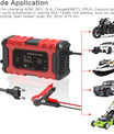 NOEIFEVO 6A Caricabatterie per auto, 12V Caricabatterie intelligente completamente automatica con compensazione della temperatura per batterie di auto, camion, moto, tosaerba, barche e batterie marine