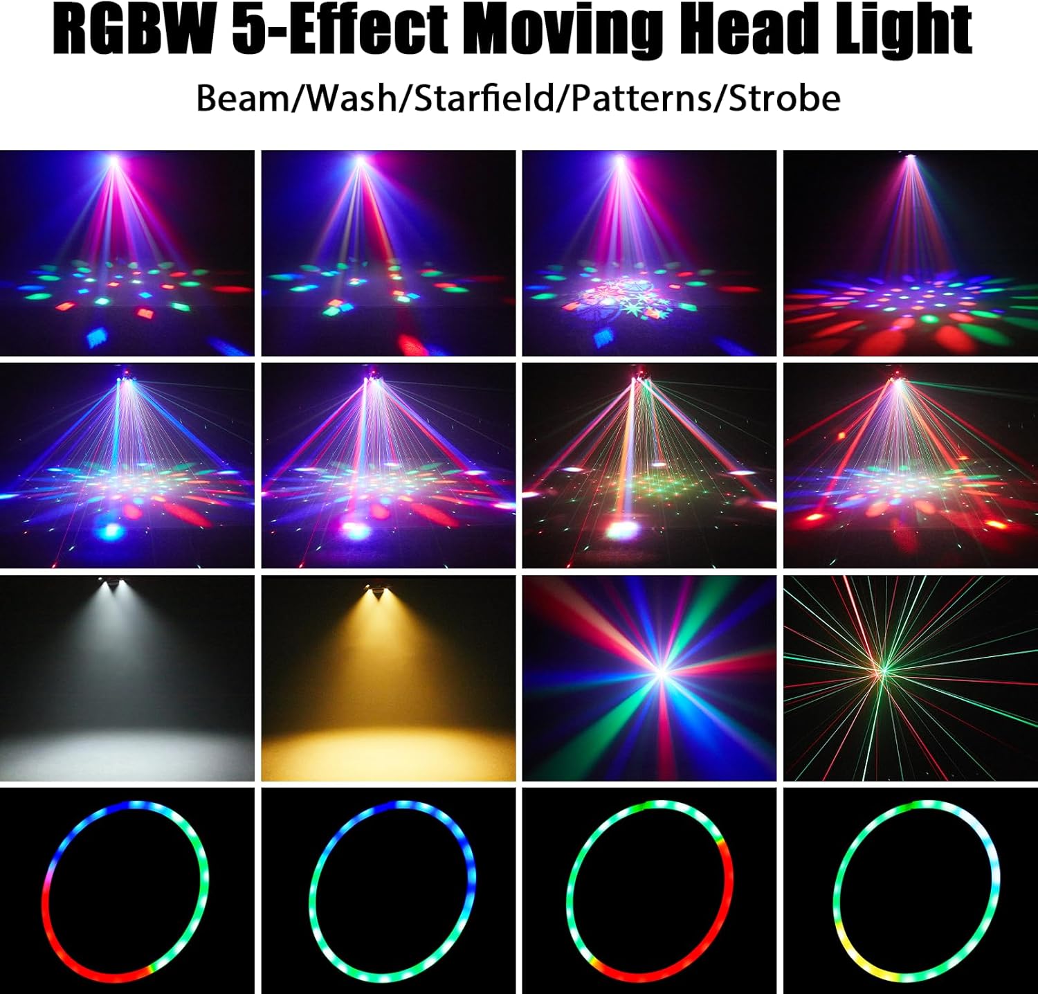 Moving Head Disco-Licht, Party-Licht, 150W RGBW 26-Kanal DMX-Bühnenlicht mit Fernbedienung, Gobo-Beam-Licht für DJ, Bar, Geburtstag, Club, Hochzeit, Scheinwerfer
