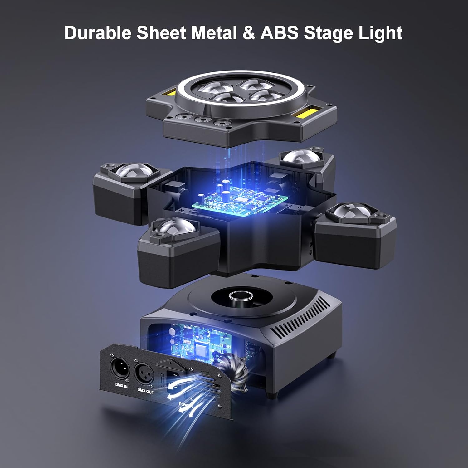 120W lavavalo 4-in-1 RGBW moving head -efekti, laservalo, heijastin, juhlavalaisin kaukosäätimellä Discoon, DJ:lle, baariin, syntymäpäiväjuhliin