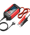 Carregador e testador de bateria automotiva 2 em 1, carregador de bateria 12V para chumbo-ácido, AGM e LiFePO4, carregador veicular, testador inteligente de bateria para carros, caminhões, motocicletas e cortadores de grama