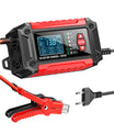 Carregador e testador de bateria automotiva 2 em 1, carregador de bateria 12V para chumbo-ácido, AGM e LiFePO4, carregador veicular, testador inteligente de bateria para carros, caminhões, motocicletas e cortadores de grama