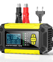 Carregador e testador de bateria automotiva 2 em 1, carregador de bateria 12V para chumbo-ácido, AGM e LiFePO4, carregador veicular, testador inteligente de bateria para carros, caminhões, motocicletas e cortadores de grama