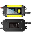 Carregador e testador de bateria automotiva 2 em 1, carregador de bateria 12V para chumbo-ácido, AGM e LiFePO4, carregador veicular, testador inteligente de bateria para carros, caminhões, motocicletas e cortadores de grama
