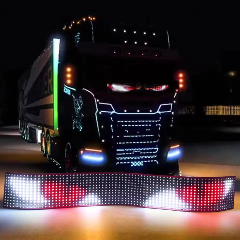 NOEIFEVO Devil Eyes-ljus för bilar – LED-ögon för lastbilar, programmerbar LED-display med rullande text, anpassningsbar ljusskylt för bilar och lastbilar – text, graffiti, smart app