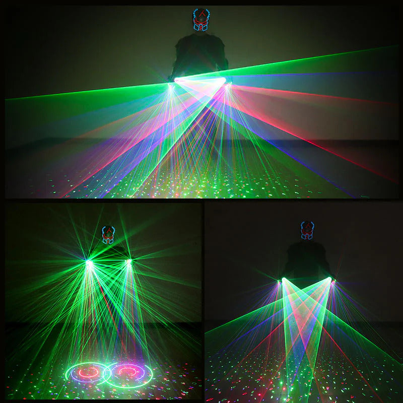RGB Laser handschuhe, Party Laser handschuhe, rotierende Laser handschuhe, Sternenhimmel-Laserhandschuhe, geeignet für Nachtclubs, Bars und Bühnenbeleuchtung