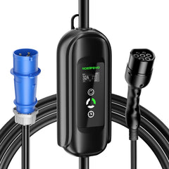 NOEIFEVO 7.2KW EV-laddningskabel, typ 2 32A 1 fas EV-laddare, mobil EVSE-laddningsstation med CEE Blue Plug