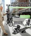 Elektrisk kørestol – 13.6kg,300W motor, aftageligt lithium-batteri, elektromagnetisk bremse, 100kg bæreevne, let sammenklappelig el-kørestol ideel til rejser & hverdag