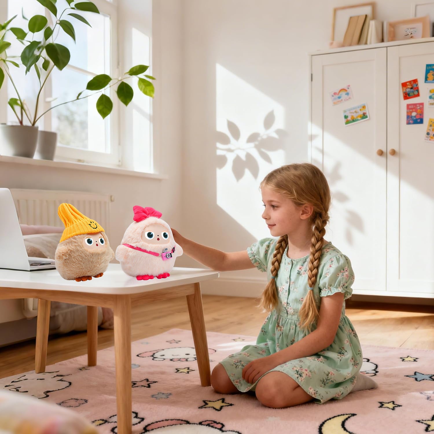 KI-gesteuertes Plüschtier mit intelligenter Stimme und LED-Augen – ein interaktiver Begleiter für Kinder und Erwachsene, wiederaufladbares E-Pet, unterstützt über 50 Sprachen mit der Tuya-App