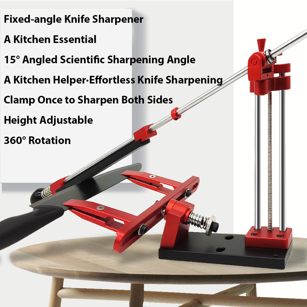 NOEIFEVO 360° Sistema de volteo giratorio para cuchillos con ángulo fijo - Juego profesional de afilado de cuchillos con piedras de afilar - Herramienta para sostener materiales de afilado